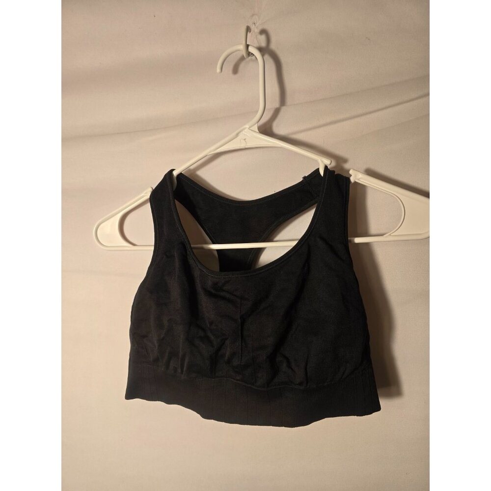 Champion Women’s Bra Top Sports Black Firm Support Black Goth Emo Punk Large L